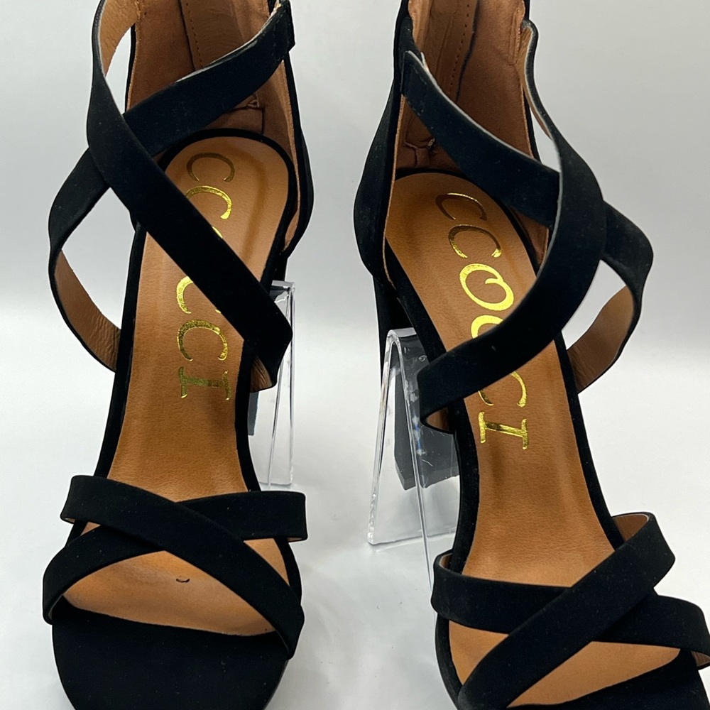 CCOCCI Women's Elegant Black Strappy Heels